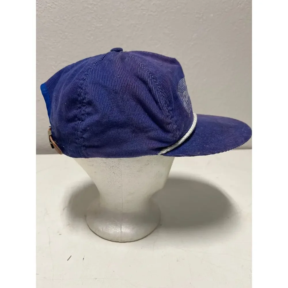 Vintage Kansas Communications Corded Hat Purple Corduroy Snapback Made in USA